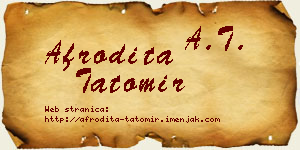 Afrodita Tatomir vizit kartica